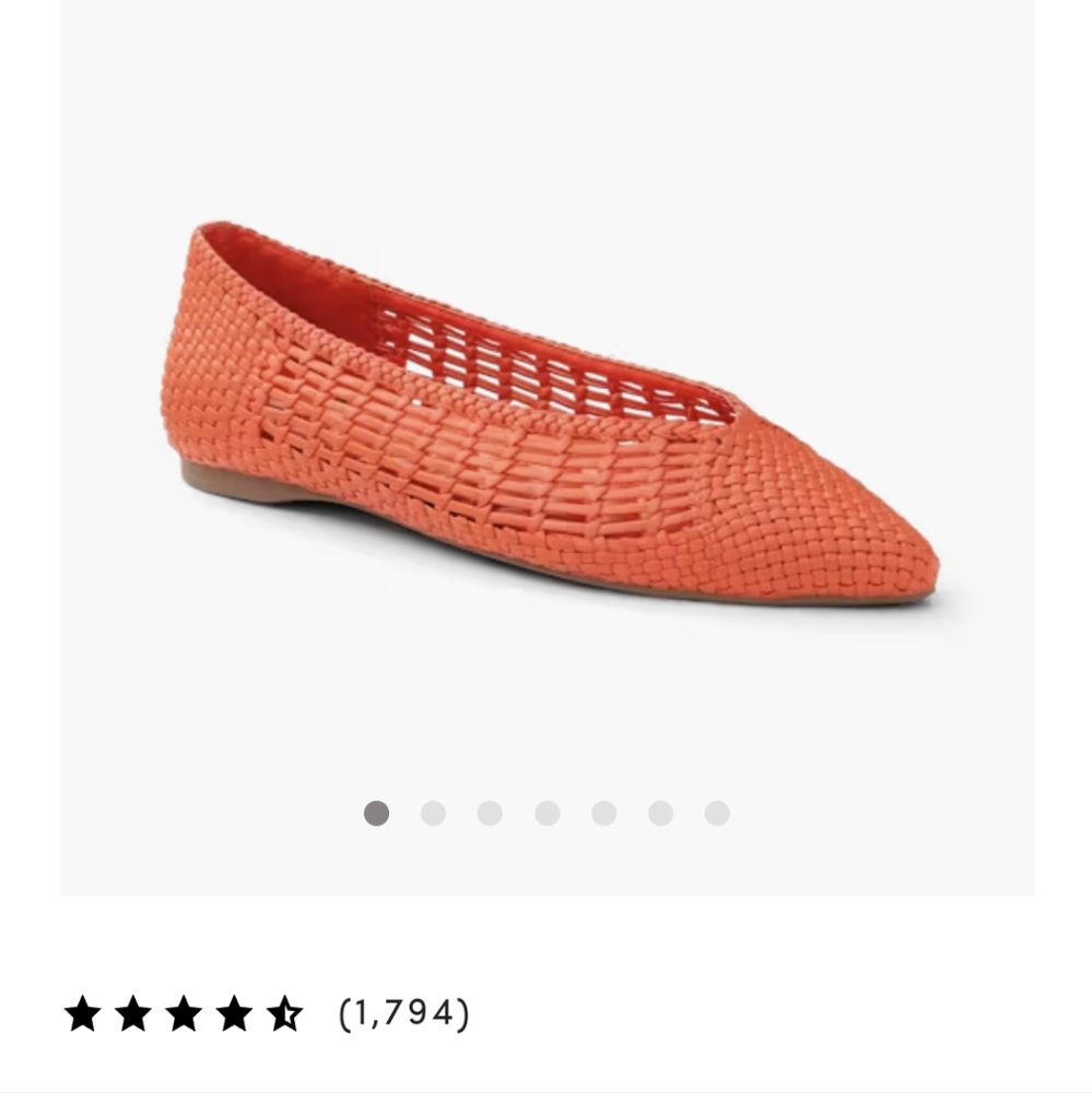Birdies Orange Woven Pointed Toe Flats